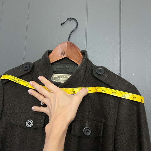 Banana Republic Olive Wool Military Trench -size M - Picture 8 of 16